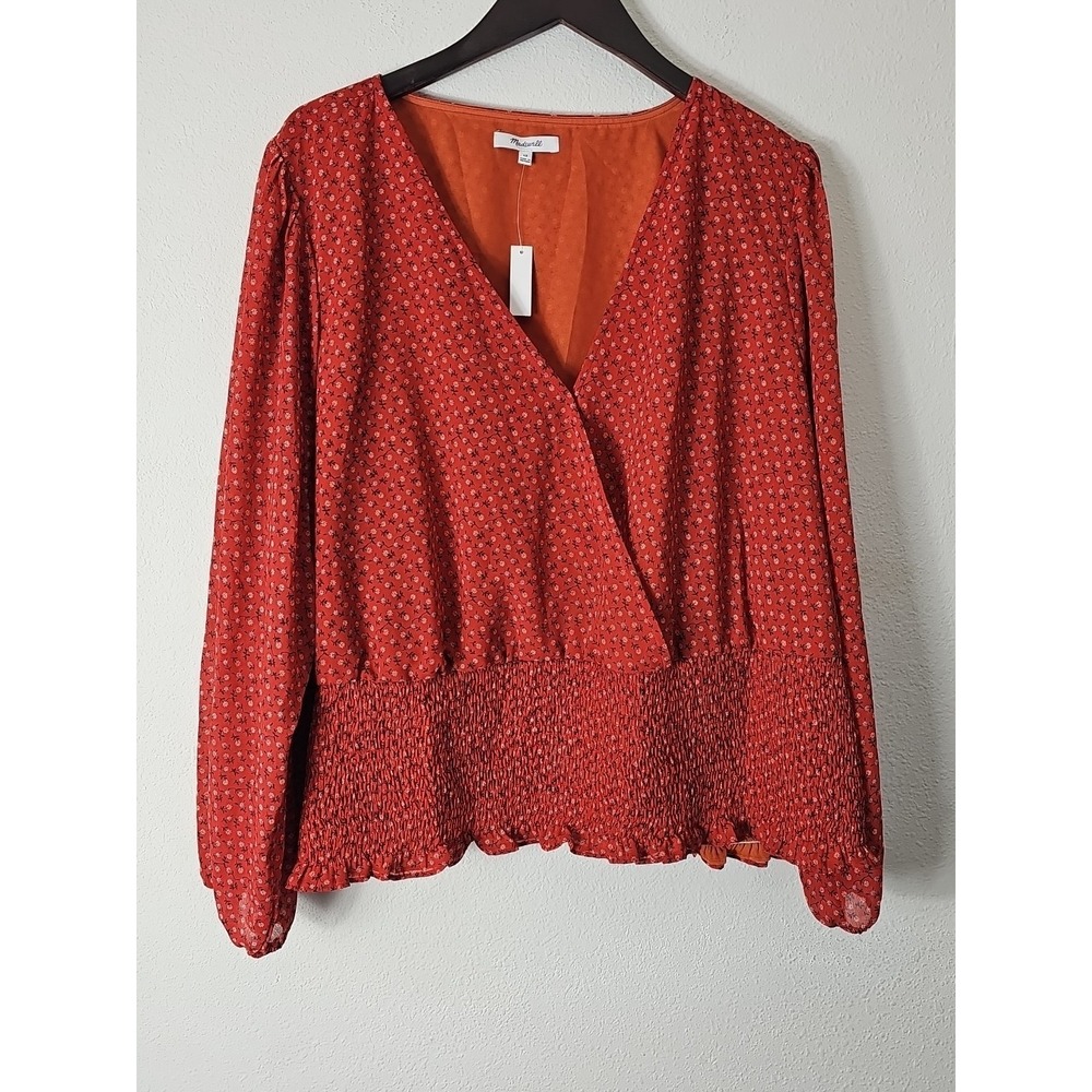 MADEWELL Women's Fall top burnt orange Long Sleeve size 3X